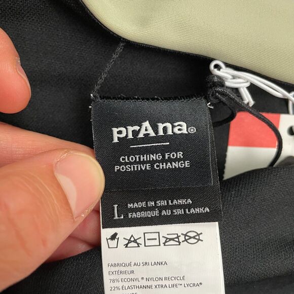 Prana Tulum Black Color Block Bikini Bottom Womens Large Multi Swimwear NWT New - Picture 3 of 10